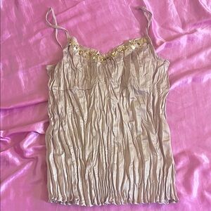 Charlotte Russe Y2K Champagne Gold Top ✨